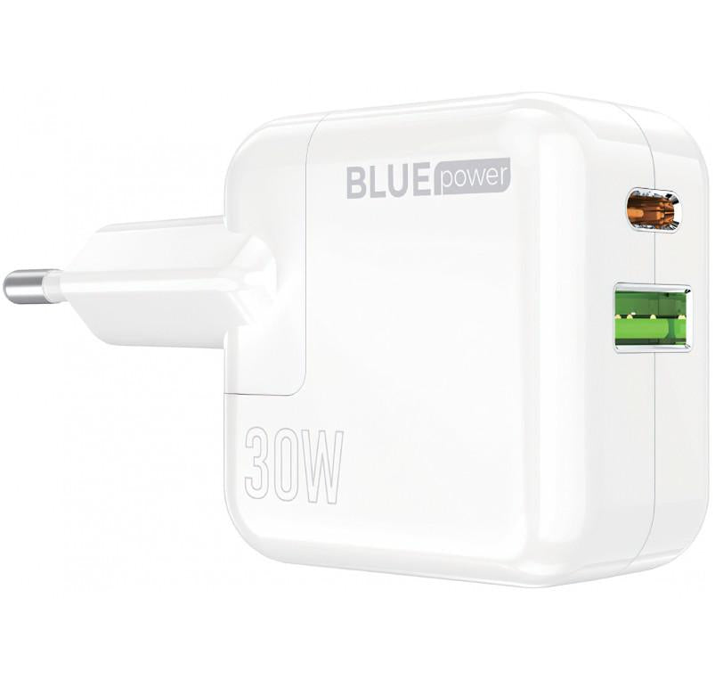 Incarcator retea BLUE Power BC111A 30W/3A 1xUSB-A & 1xUSB-C White