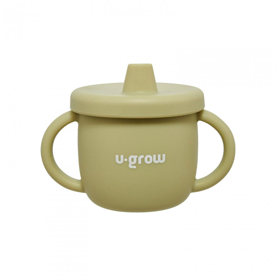 Set diversificare 3 piese silicon : bol , farfurie si cana cu cioc, olive, U-Grow