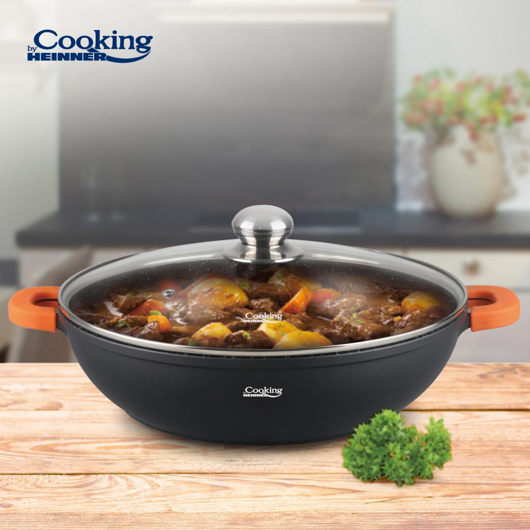 CRATITA ALUMINIU+CAPAC 32X8.5CM,5.5L,DARK LINE, COOKING BY HEINNER
