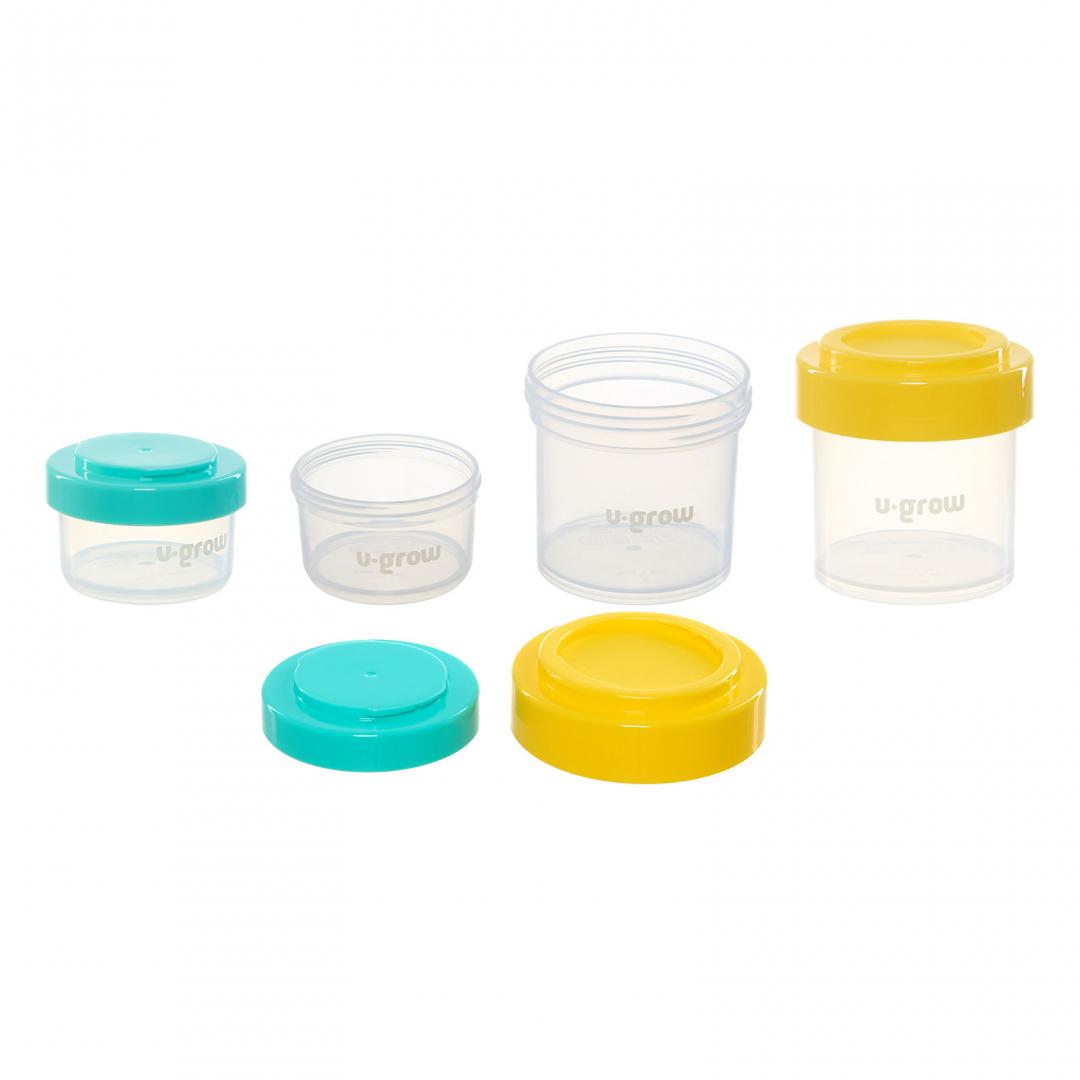 Set 8 recipiente cu capac pentru stocare hrana copii , 4*80ml + 4*220ml, U-Grow