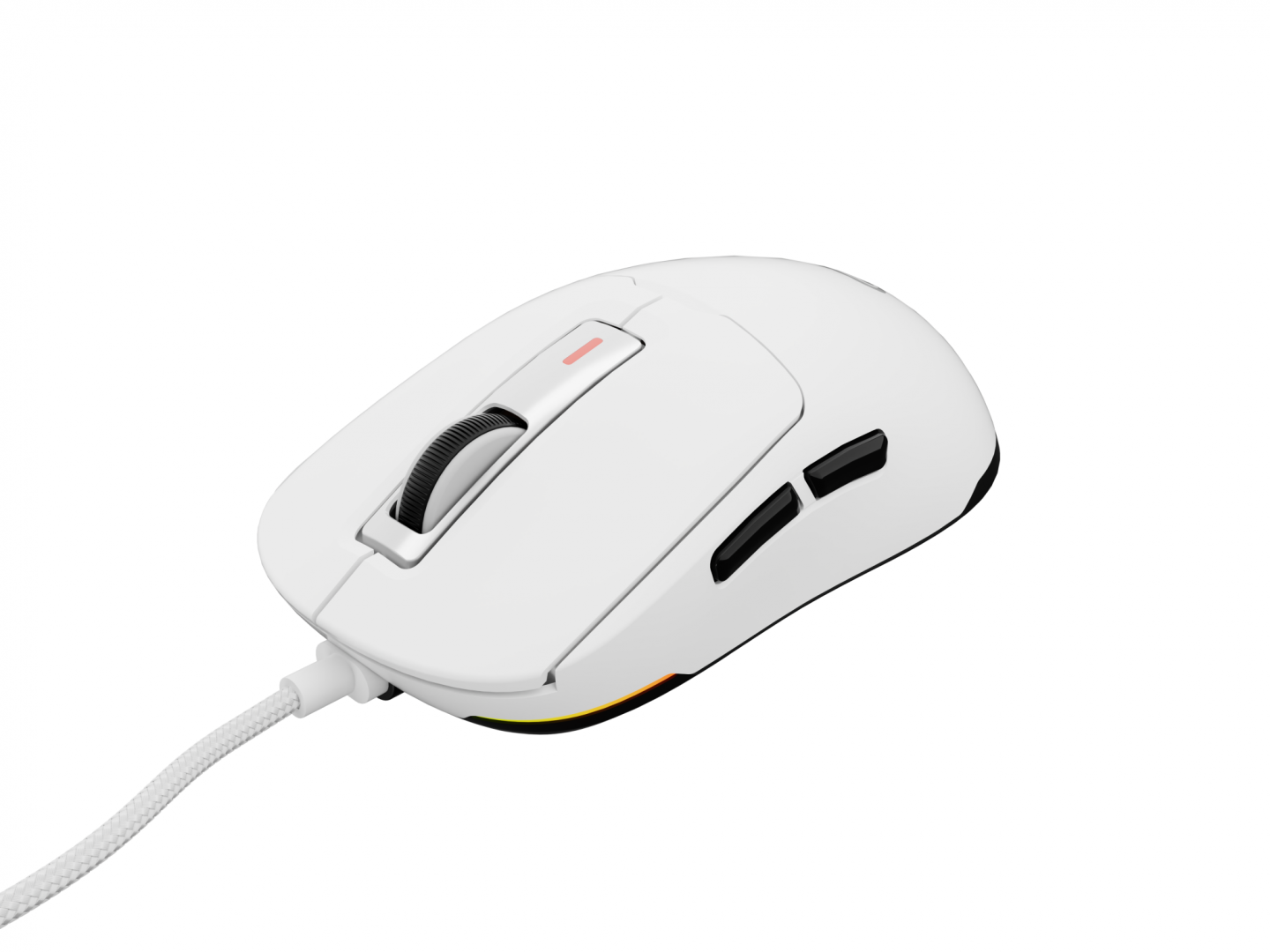 Mouse gaming cu fir Gensesis Krypton 660, interfata USB, 12000 DPI, 6 butoane, iluminare RGB, alb