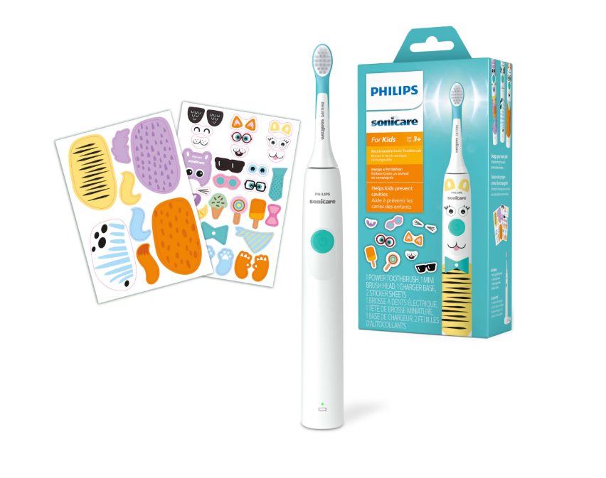 Periuta de dinti electrica copii PHILIPS Sonicare Kids HX3601/01, 31000 miscari/min, 1 program, 1 capat alb, L x A x I (mm) 63x109x220