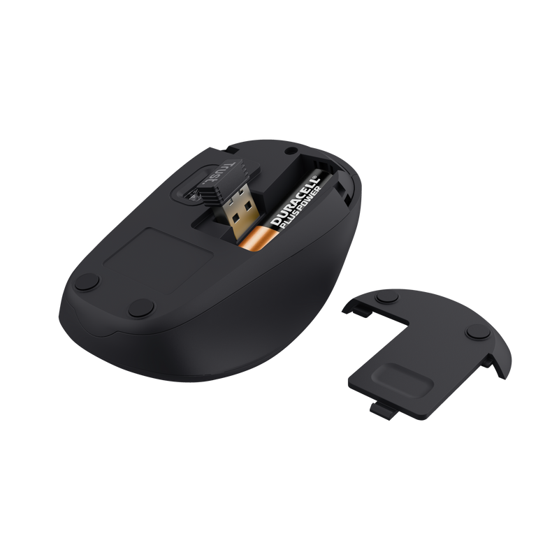Mouse Wireless Trust Yvi+ Silent Wireless, 1600 dpi, negru