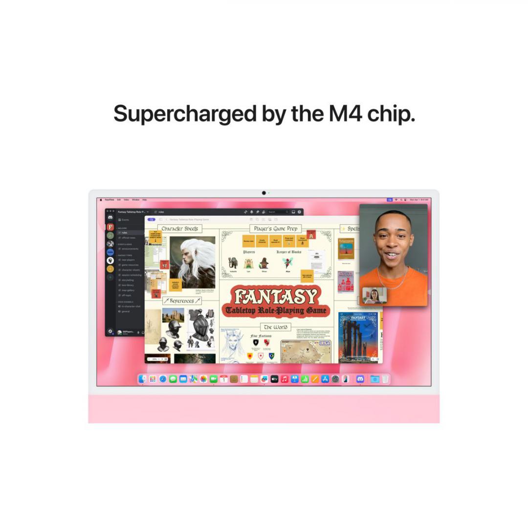 Apple iMAC 24" Retina 4.5k/ Apple M4 (CPU 8-core, GPU 8-core, Neural Engine 16-core)/16GB/256GB - Pink - INT KB (2024)