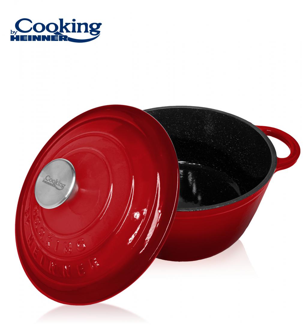 SEMIOALA FONTA+CAPAC 24x11.5CM,4L, RED LINE, COOKING BY HEINNER