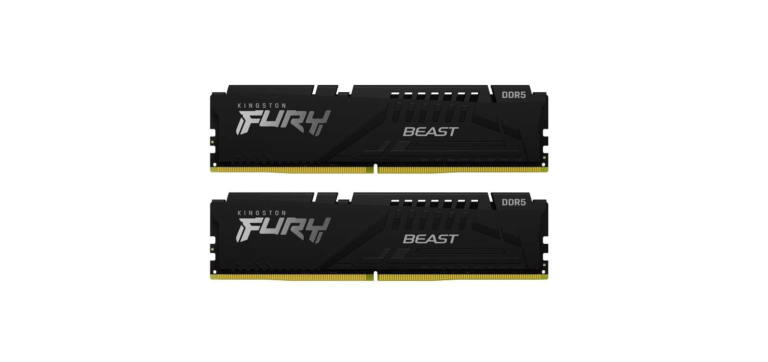 Memorie RAM Kingston, DIMM, DDR5, 16GB, 6000MHz, CL36, 1.35V, FURY Beast, Kit of 2