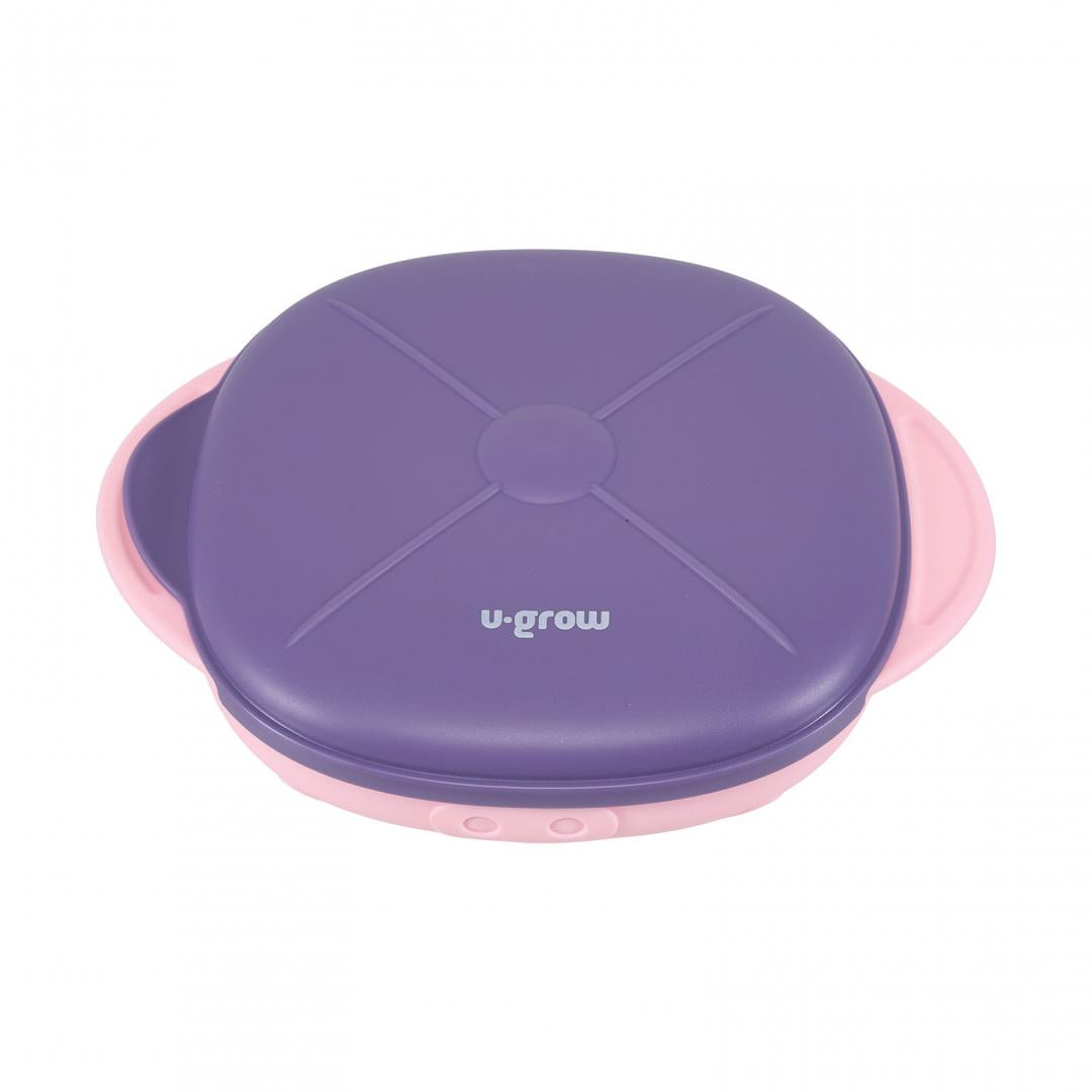 Farfurie silicon cu capac , mov, U-Grow
