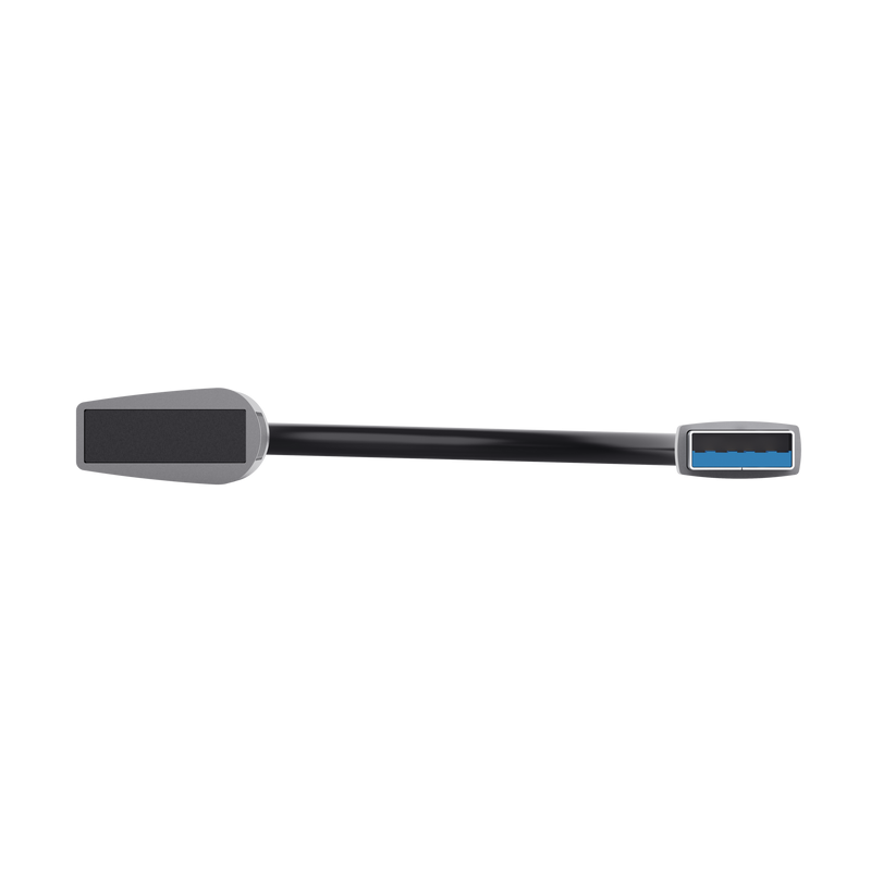 HUB USB Trust Halyx, USB-A la 4 x USB-A 3.2 Gen 1, dimensiune cablu 10cm, din aluminiu, argintiu