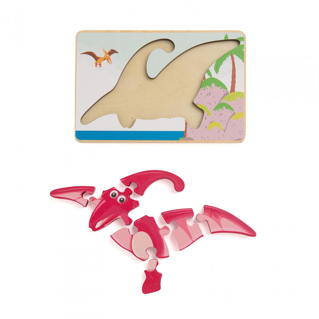 PUZZLE DIN LEMN PTERODACTIL, 8 PIESE, MOMKI