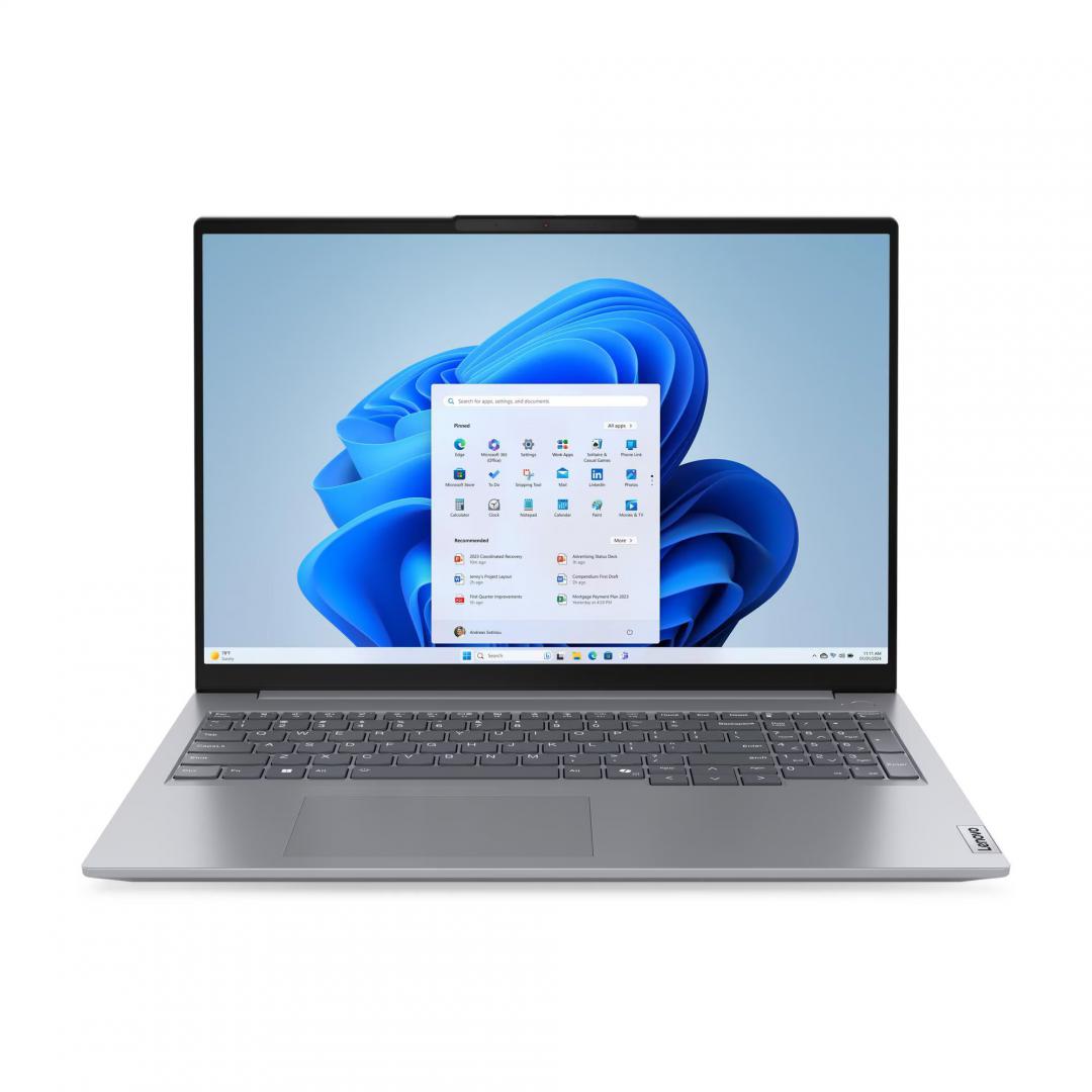 Laptop de business LENOVO ThinkBook 16 Gen 7, cu procesor Ryzen 3 7335U, 16'' WUXGA, 16GB, 512GB SSD, AMD Radeon 660M, Windows 11 Pro, 3 ani Garantie