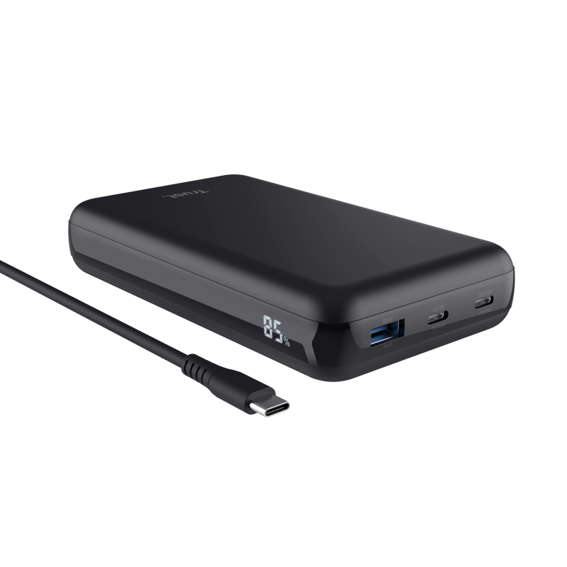 Baterie externa pentru laptop Trust Laro, 100W, interval voltaj 5 V - 20 V, negru