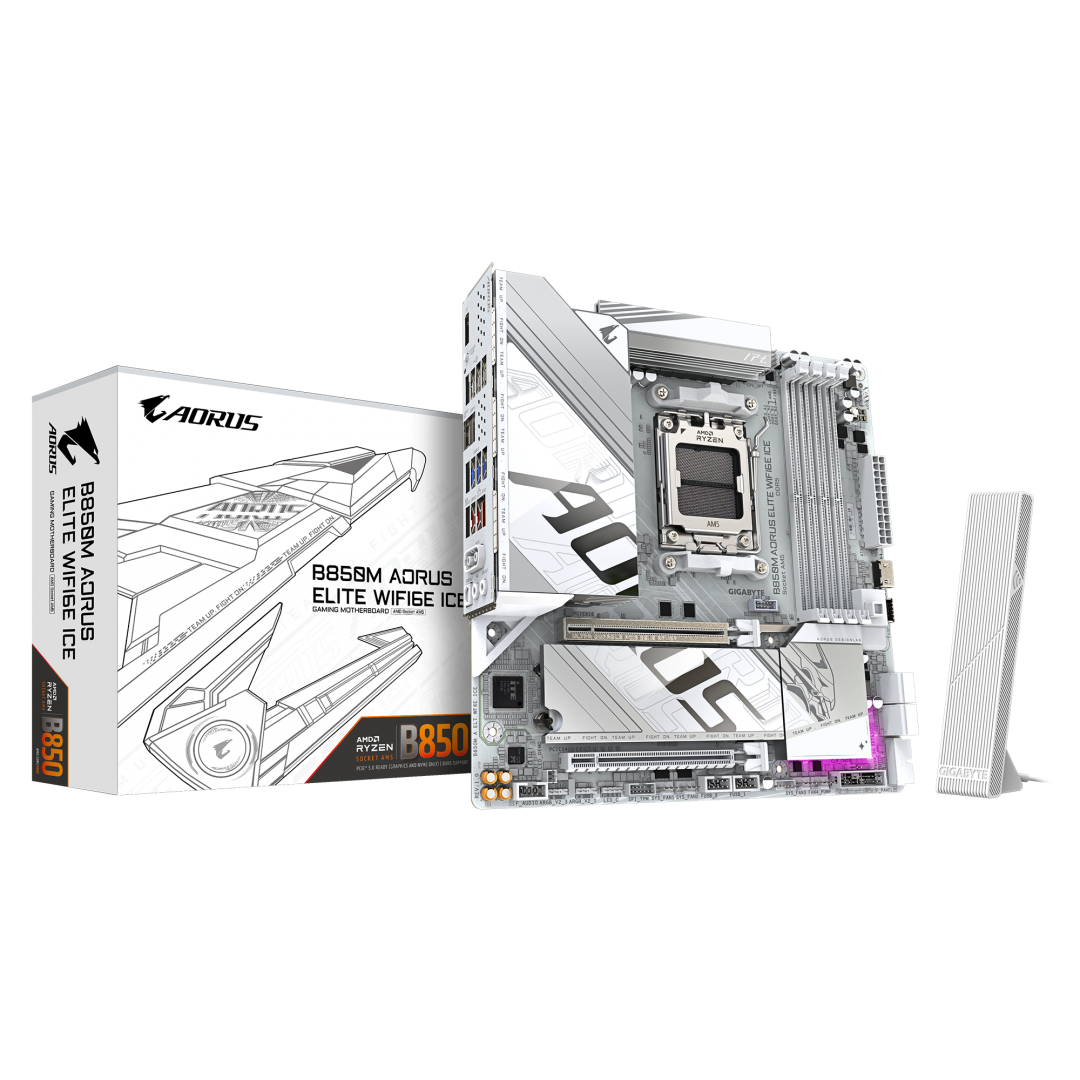 Placa de baza Gigabyte B850M AORUS ELITE WIFI6E ICE, Socket AM5, DDR5, Micro-ATX