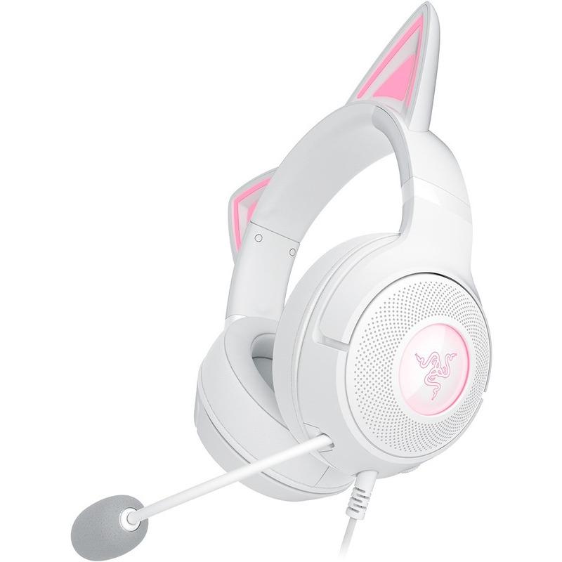 Casti Razer Kraken Kitty V2 USB-A, snesibilitate 92.5 dB SPL / mW @ 1kHz si sensibilitate microfon 42 dBV / Pa, alb
