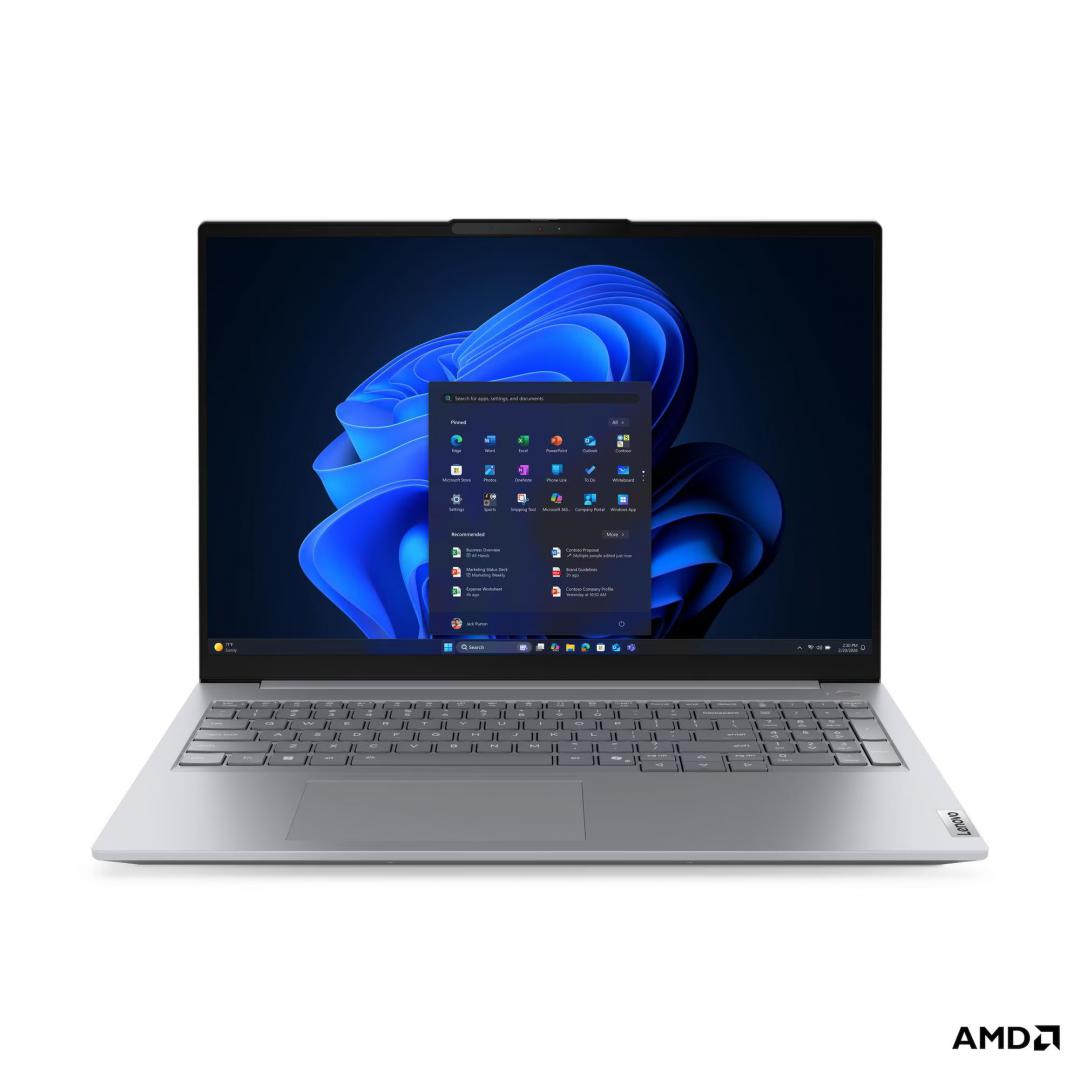 Laptop ThinkBook 14 G9 AHP; 14" WUXGA (1920x1200) IPS 400nits Anti- glare, 45% NTSC, 60Hz; AMD Ryzen™ 7 250 (8C / 16T, 3.3 / 5.1GHz, 8MB L2 / 16MB L3); Video Integrated AMD Radeon™ 780M Graphics; RAM 2x 16GB SO- DIMM DDR5-5600; 512GB SSD M.2 2242 PCIe® 4.0x4 NVMe®, Optical: no ODD; SD Card Reader