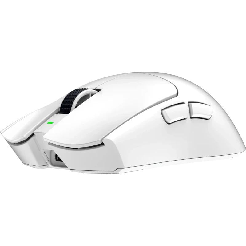 Mouse Razer Viper V3 Pro, conectivitate Razer HyperSpeed Wireless si prin fir, durata de viata baterie pana la 95 ore la 1000 Hz, pana la 62 ore la 2000 Hz, pana la 40 ore la 4000 Hz, pana la 17 ore la 8000 Hz, alb