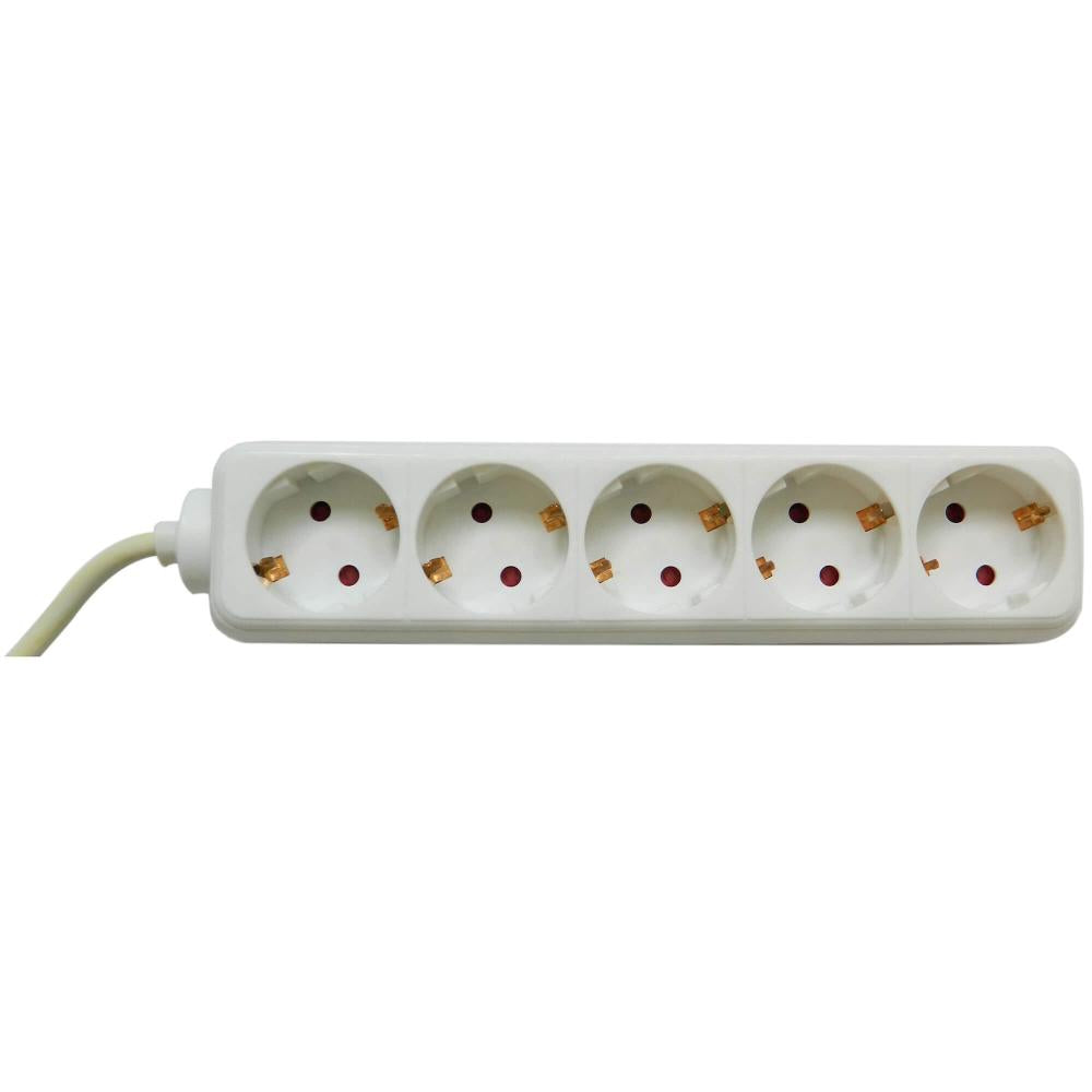 Prelungitor Bachmann SELLY 5xCEE7/3 PC, fara intrerupator, lungime cablu 3m, H05VV-F 3G1, alb