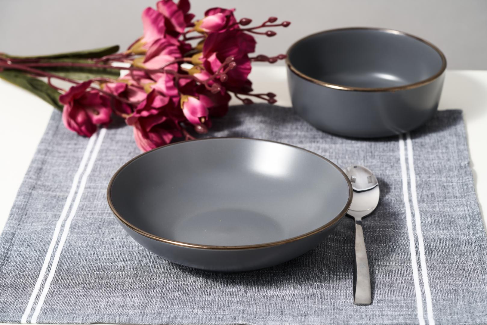 SET 6 FARFURII ADANCI, CERAMICA 20 CM, CALYPSO, ART OF DINING BY HEINNER