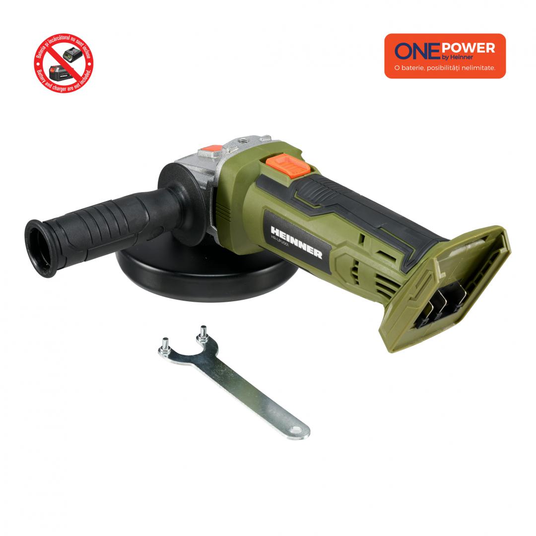 ONE POWER by HEINNER POLIZOR UNGHIULAR 18V 9500RPM (FARA BATERIE SI INCARCATOR)