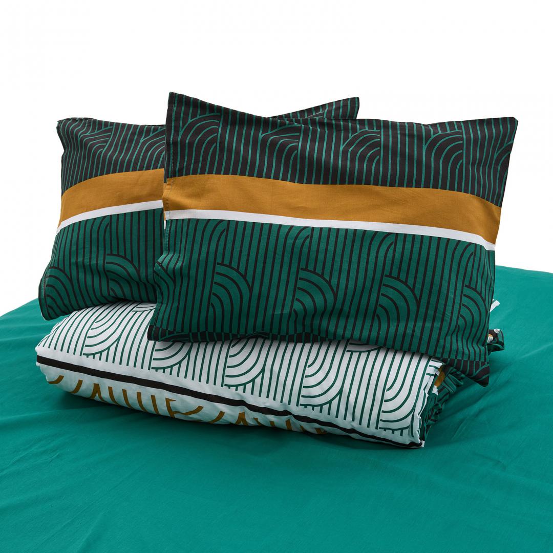 Lenjerie dubla 100% bumbac,4 piese, Deco
