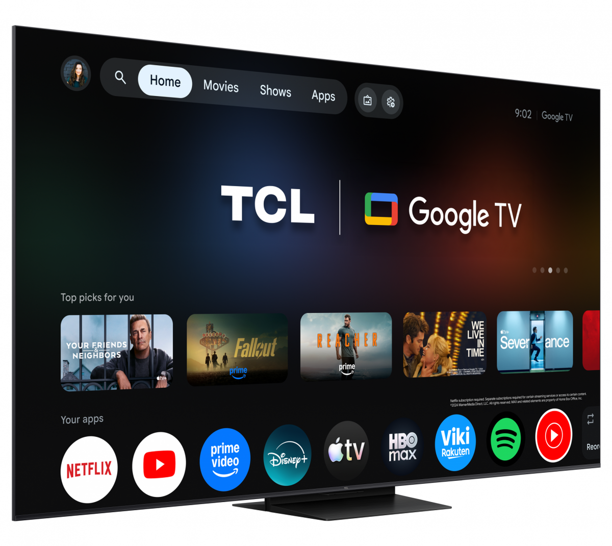 Televizor TCL SQD-MiniLED 85MSQLED80L, 214 cm, Smart Google TV, 4K, Onkyo (Model 2026)