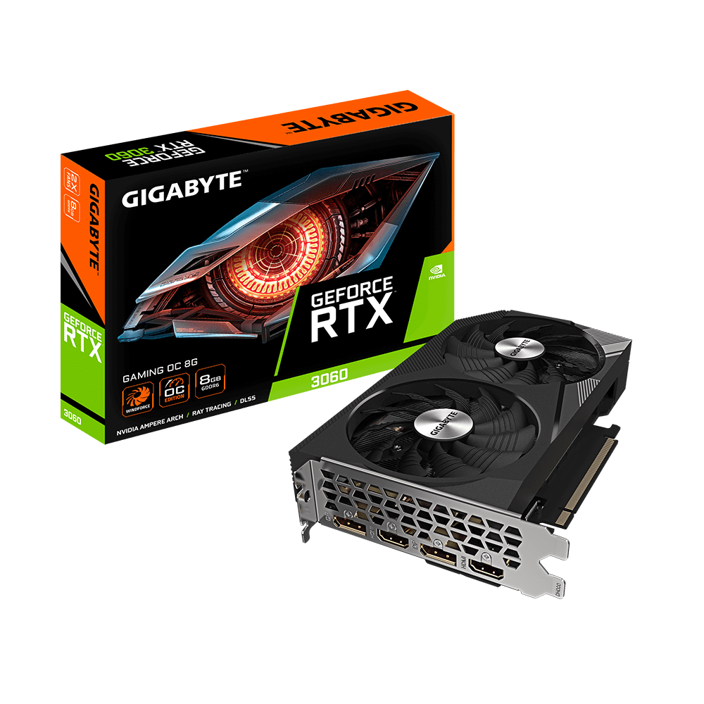 Placa Video GIGABYTE GeForce RTX 3060 GAMING OC 8GB GDDR6 128-bit rev 2.0