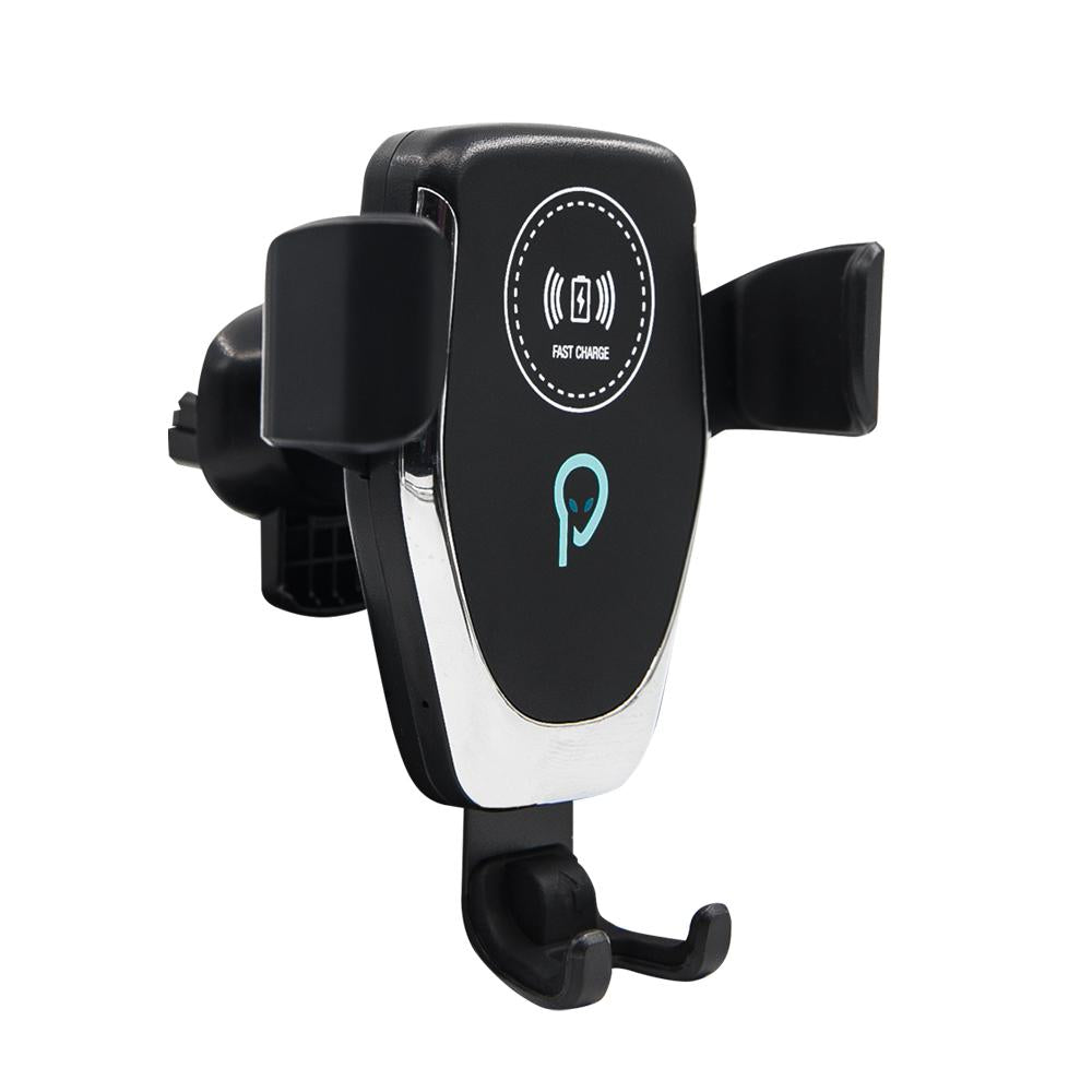 Suport auto si incarcator wireless SPACER pt. SmartPhone 2 in 1, fixare in grilaj, incarcare wireless Qi 10W