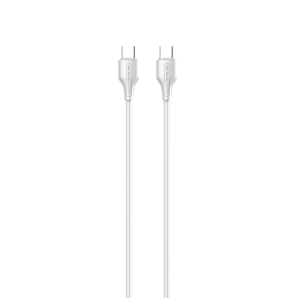 Cablu Serioux TYPE-C - TYPE-C 1M60W.Lungime: 100 cm, Ieșire: 65W, tip cablu: USB-C la USB-C, culoare: Alb, funcție: încărcare și sincronizare