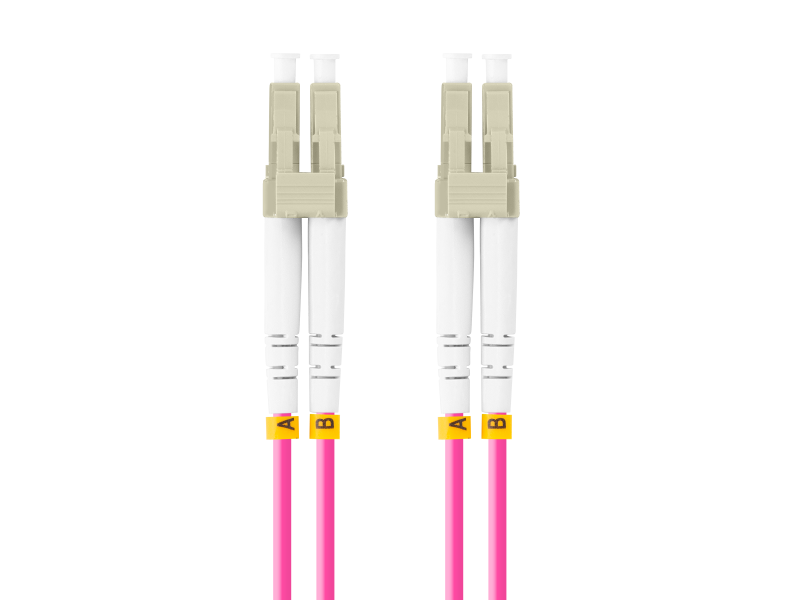 Patch cord fibră MM LC/UPC-LC/UPC duplex 10 m LSZH OM4 50/125 3,0 mm violet