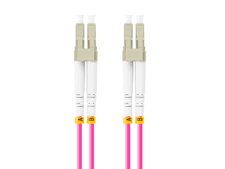 Patch cord fibră MM LC/UPC-LC/UPC duplex 5 m LSZH OM4 50/125 3,0 mm violet