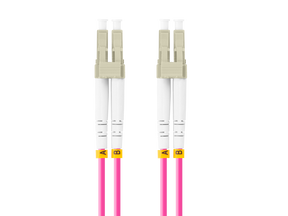 Patch cord fibră MM LC/UPC-LC/UPC duplex 2 m LSZH OM4 50/125 3,0 mm violet