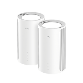 Router Mesh Cudy M11000, Wi-Fi 7,  Tri-band (2,4 GHz / 5 GHz / 6 GHz), alb, 116x116x202mm, set 2 buc.
