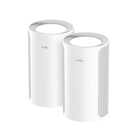 Router Mesh Cudy M11000, Wi-Fi 7,  Tri-band (2,4 GHz / 5 GHz / 6 GHz), alb, 116x116x202mm, set 2 buc.