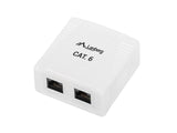 SURFACE-MOUNT BOX CAT.6 UTP UNSHIELDED 2X RJ45 WHITE LANBERG