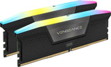 Memorie RAM CORSAIR VENGEANCE RGB 32GB (2x16) DDR5, 6000MHz, CL38, 1.35V, XMP 3.0, negru, Kit of 2