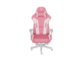 Scaun gaming Genesis Nitro 710, material piele ecologica, reglabil pe inaltime, greutate maxima suportata 150 kg, inaltime scaun reglabil 47.5 - 54.5 cm, spatar ajustabil 135°, dimensiuni roti 60mm,  echipat cu piston cu gaz clasa 4, manere 2D, roz/alb