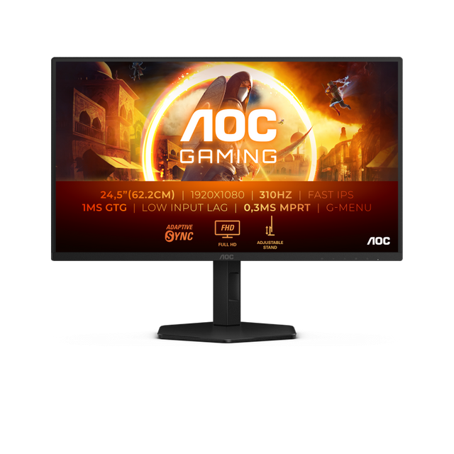 Monitor Gaming AOC 25G4SXU, 24.5", 1920 x 1080 pixeli, Black, Grey, 3 ani Garantie