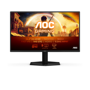 Monitor Gaming AOC 25G42E, 24.5", 1920 x 1080 pixeli, Black, Red, 3 ani Garantie