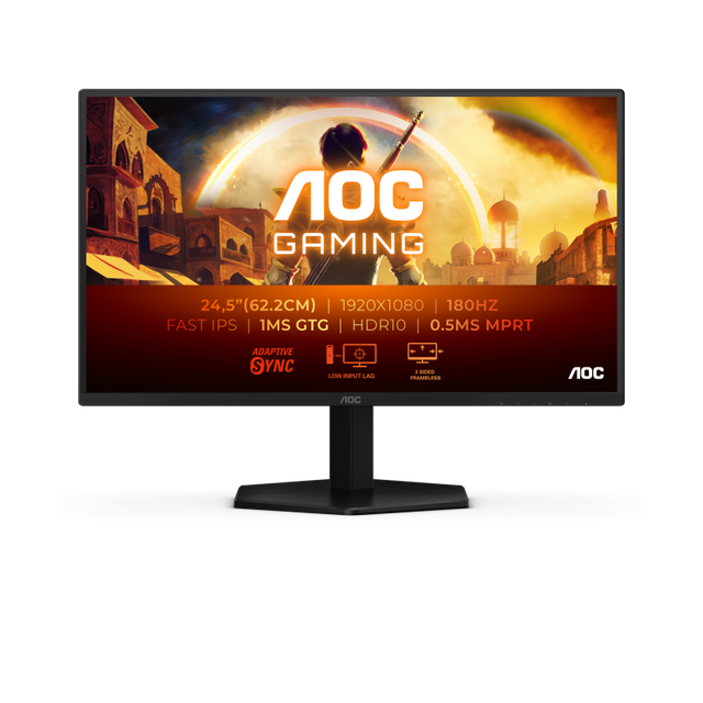 Monitor Gaming AOC 25G42E, 24.5", 1920 x 1080 pixeli, Black, Red, 3 ani Garantie