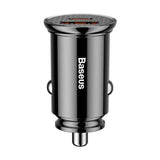 Incarcator auto Baseus Circular Plastic PPS, 1 x USB Output 4.5V/5A, 1 x USB Type-C Output 5V/3A, total output 30W, pt. bricheta auto, negru