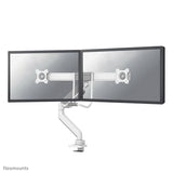 Brat dublu monitor Neomounts DS75-450WH2; pentru display-uri cu diagonale 17"-32", sistem de prindere VESA 75x75~100x100, greutate maxima suportata 8 - per ecrankg, full motion, tilt 10°, swivel 90°, rotate 180°; gas spring; culoare alb. Garantie 5 ani