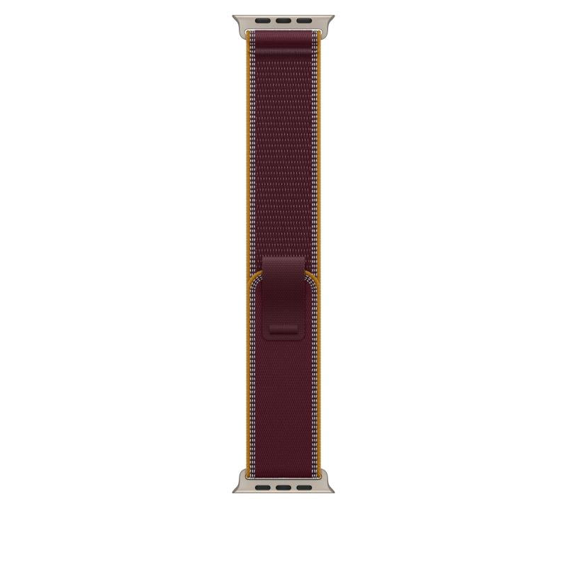 Curea pentru Apple Watch 49mm Burgundy Trail Loop - M/L - Natural Titanium Finish