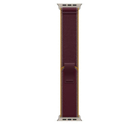 Curea pentru Apple Watch 49mm Burgundy Trail Loop - M/L - Natural Titanium Finish