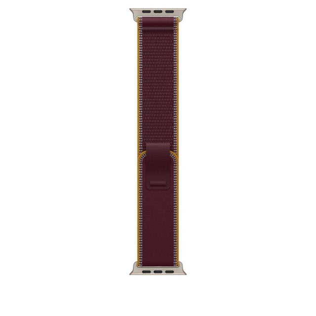 Curea pentru Apple Watch 49mm Burgundy Trail Loop - M/L - Natural Titanium Finish