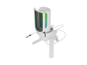 Microfon Genesis Radium 250, tip Condenser, model cardioid, suport fix, conectivitate USB-C, raspuns in frecventa 50 - 16.000 Hz, sensibilitate 40 dB, lungime cablu 200 cm, alb
