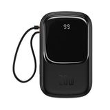 Baterie externa Baseus Qpow Pro Digital Display, 20000mAh, 20W, 1 x cablu integrat Iphone Lightning output, 1 x USB, 1 x USB Type-C, negru,