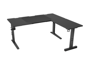 Birou gaming Genesis Holm Modular 160, material metal MDF, reglabil pe inaltime 70 - 90 cm, iluminare RGB, management cabluri, negru