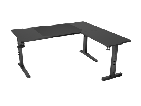 Birou gaming Genesis Holm Modular 160, material metal MDF, reglabil pe inaltime 70 - 90 cm, iluminare RGB, management cabluri, negru