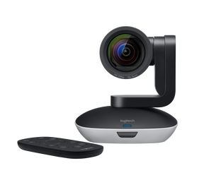 Camera web Logitech PTZ Pro 2, Full HD 1080p 30fps, raza de acțiune IR 8,5 m, câmp de vizualizare: diagonală: 90°, horizontală: 82,1° verticală: 52,2, negru