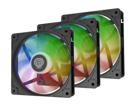 Ventilatoare GENESIS OXAL 120 ARGB NEGRU 3x120mm, 1150-1450 RPM, 42-46 CFM, 1.7 mmH2O, 3pin, 12VDC