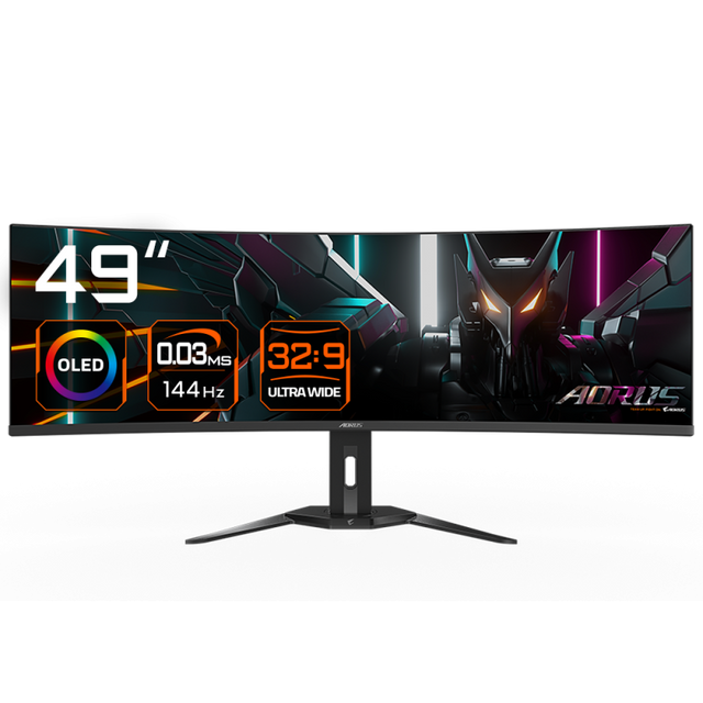 Monitor Consumer GIGABYTE CO49DQ, 49", 5120 x 1440 pixeli, Black, 3 ani Garantie